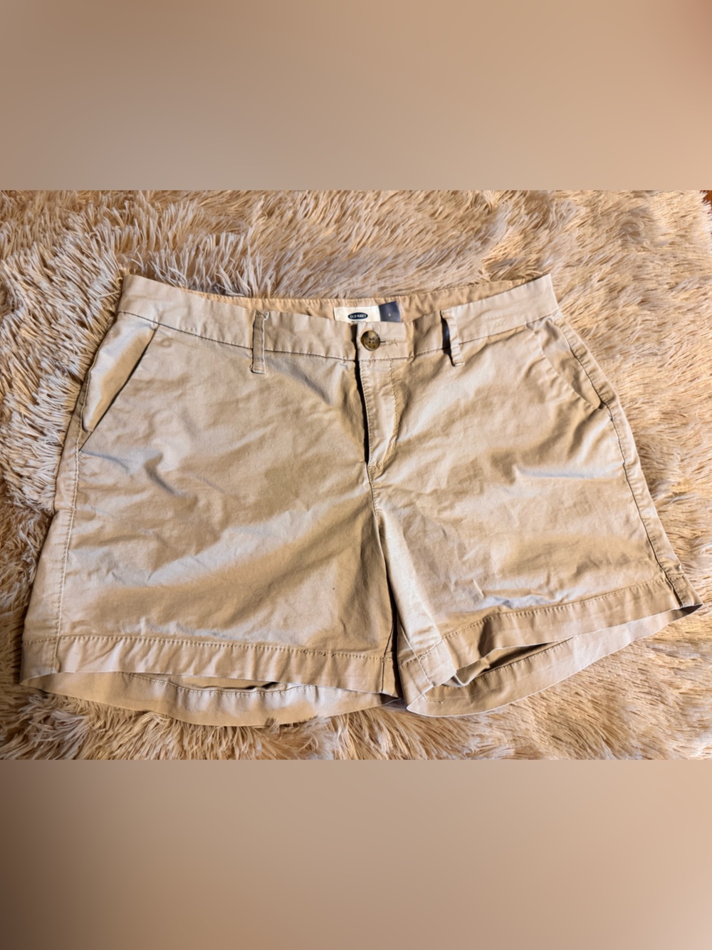 Old Navy Beige Cotton Bermuda Shorts